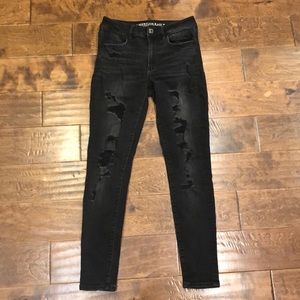 American Eagle AEO X Hi Rise Jegging Black Sz 6
